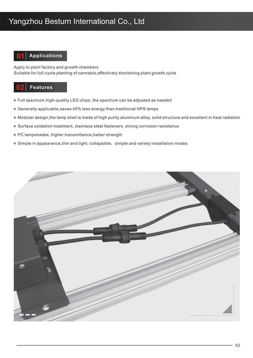 Lp Series 10 Full Spectrum Hydroponic Vertical Farming System Full Spectrum Flowering Bars LED Grow Light for Indoor Weed Medical Plant