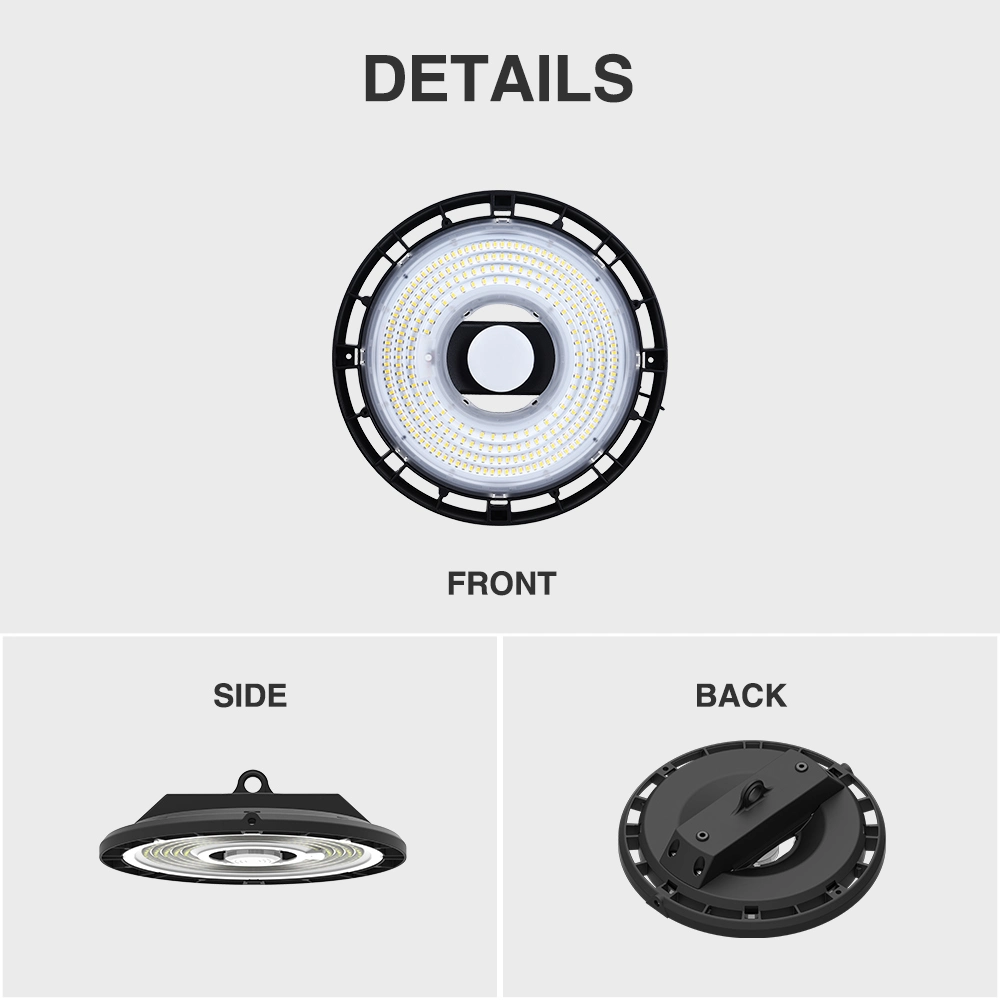 Industrial Warm Cold White 4000K~5700K Waterproof IP65 100W 150W 200W LED High Bay Light for Warehouse Factory Gymnasium Exhibition Warehouse Shopping Mall